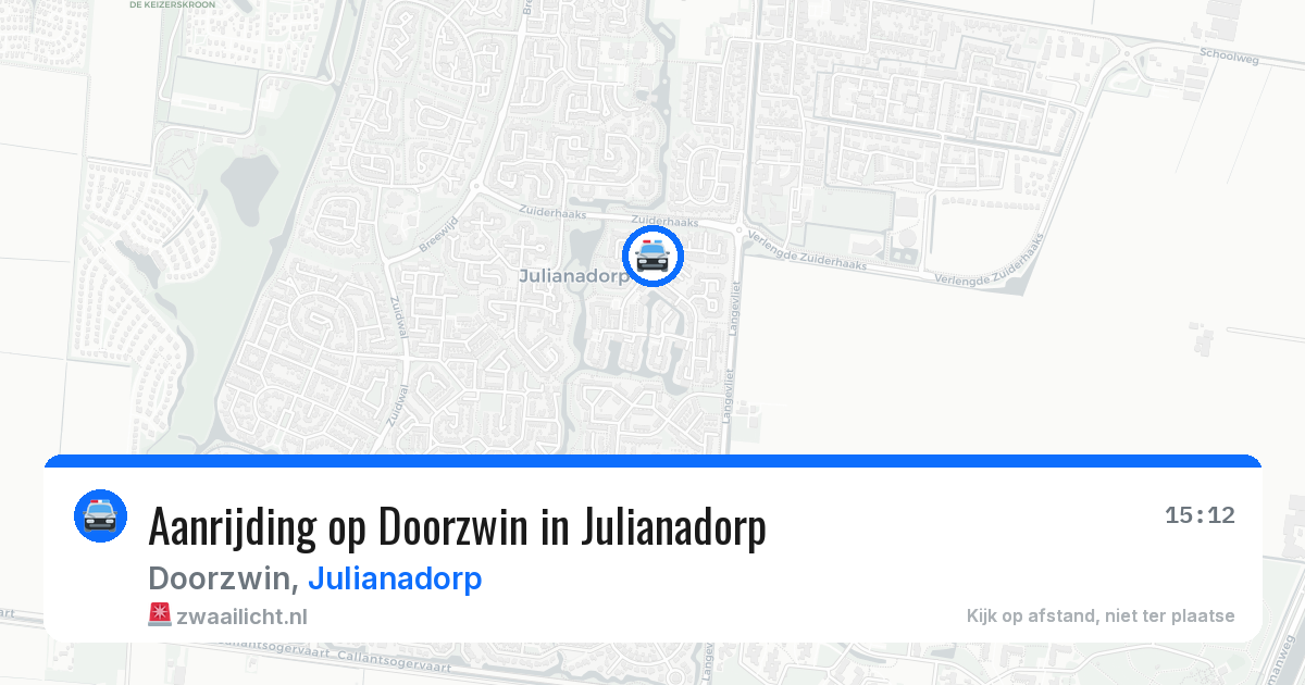 Aanrijding op Doorzwin in Julianadorp — 11 apr 2026