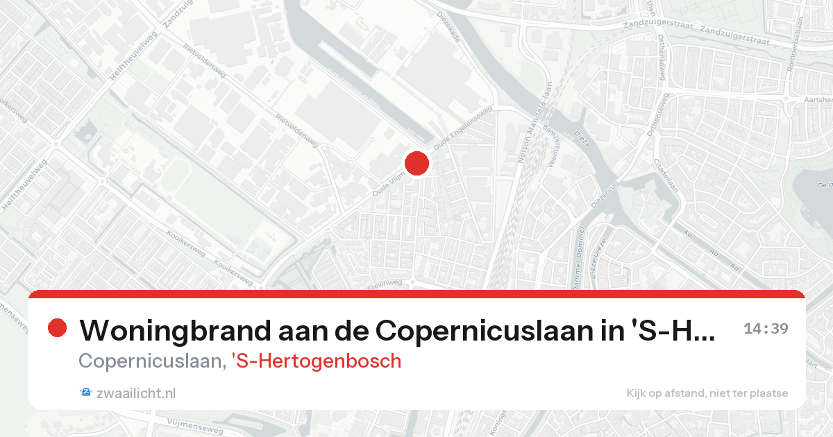 Woningbrand aan de Copernicuslaan in 'S-Hertogenbosch — 16 aug 2026