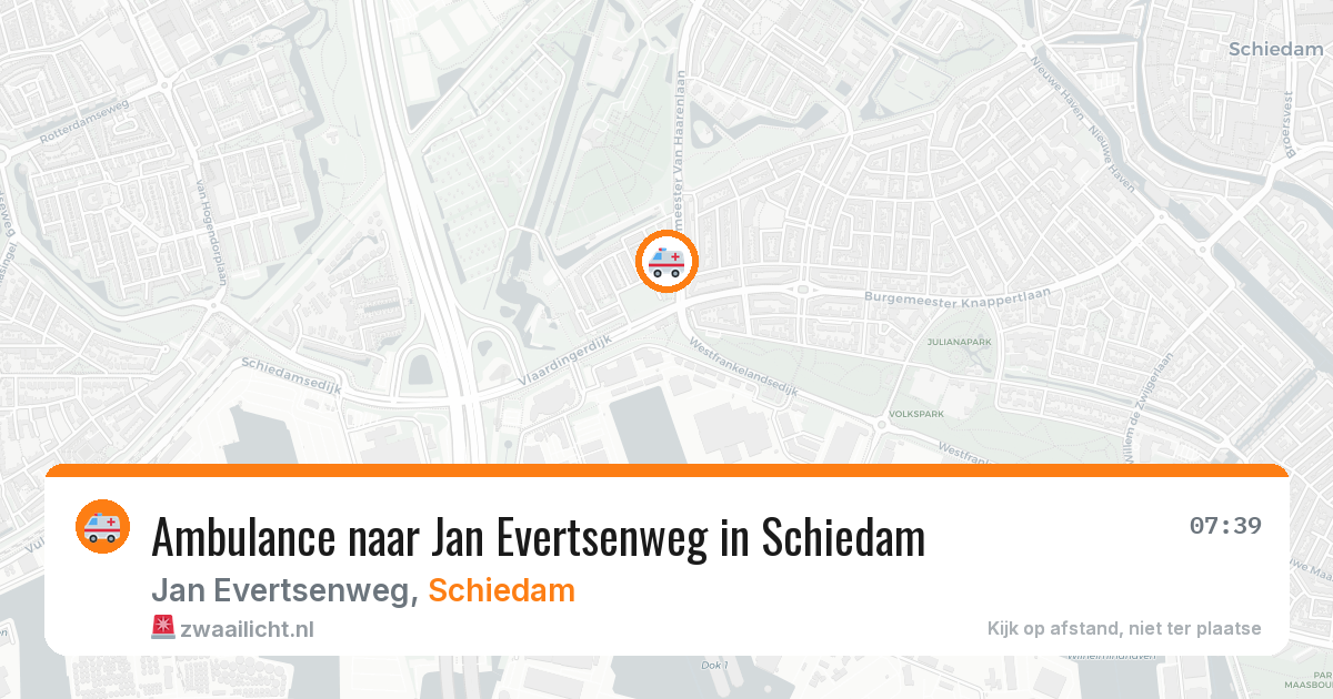 Ambulance naar Jan Evertsenweg in Schiedam — 16 jul 2026