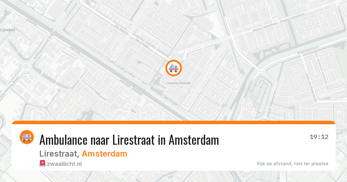 Ambulance naar Lirestraat in Amsterdam — 15 mei 2026