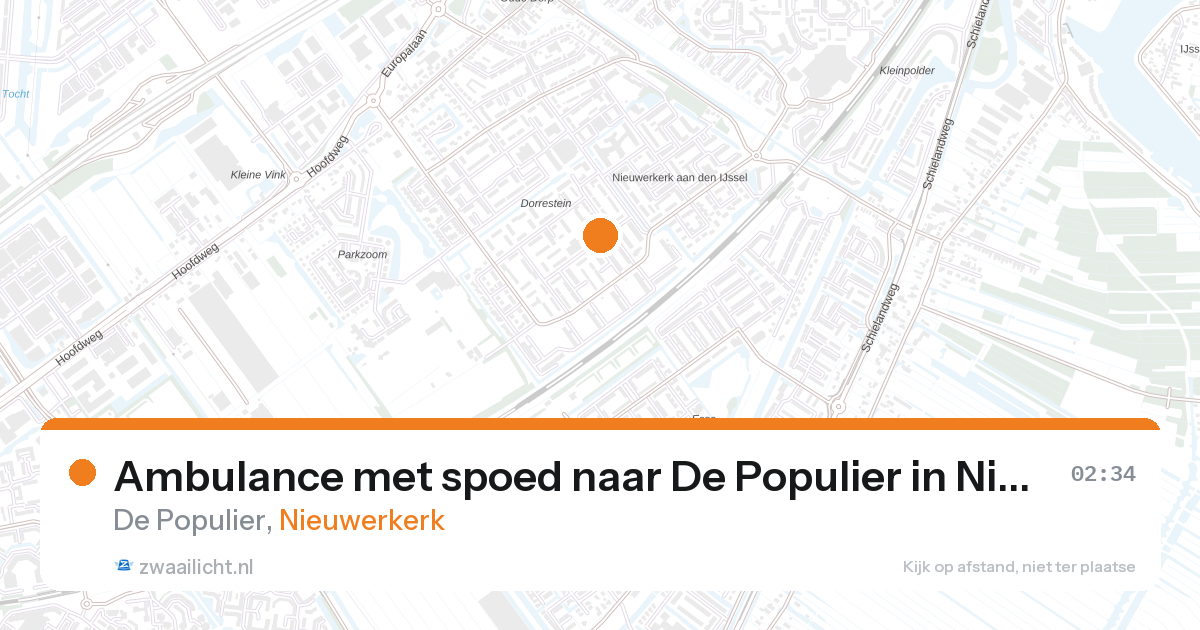 Ambulance met spoed naar De Populier in Nieuwerkerk — 27 aug 2026
