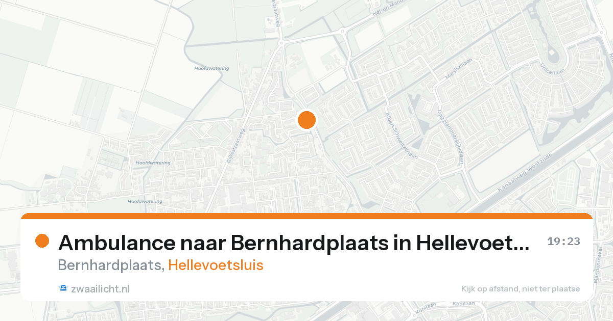 Ambulance naar Bernhardplaats in Hellevoetsluis — 23 aug 2026