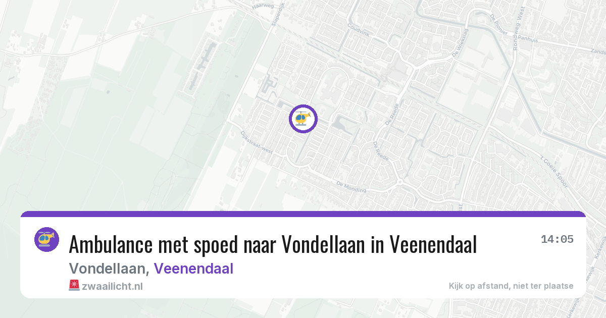 Ambulance met spoed naar Vondellaan in Veenendaal — 22 apr 2026