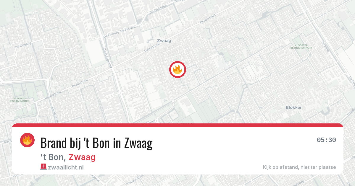 Brand bij 't Bon in Zwaag — 30 jun 2026