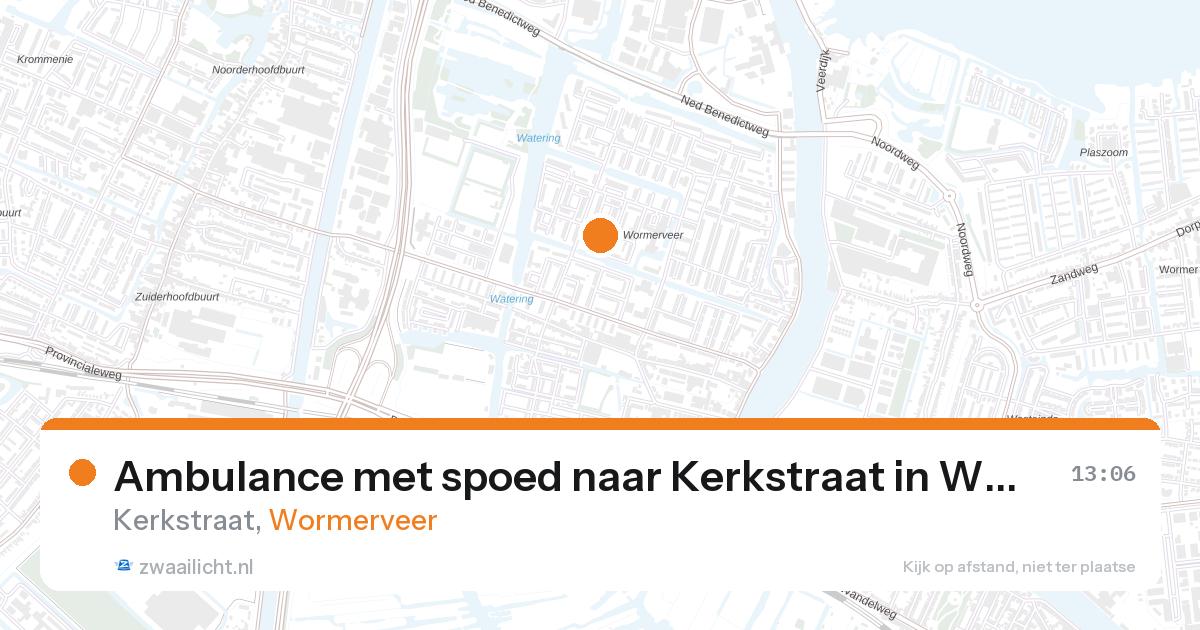 Ambulance met spoed naar Kerkstraat in Wormerveer — 10 jul 2026