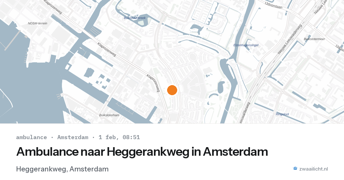 Ambulance naar Heggerankweg in Amsterdam — 1 feb 2026