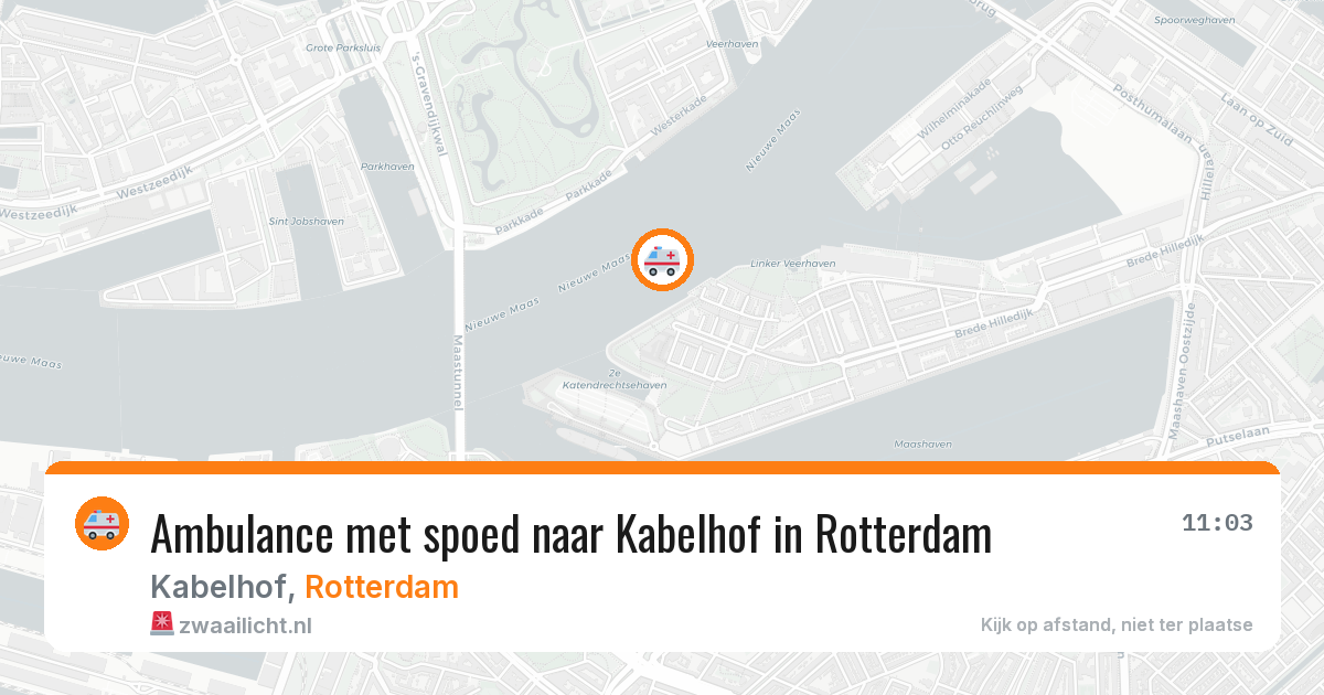 Ambulance met spoed naar Kabelhof in Rotterdam — 13 jun 2026