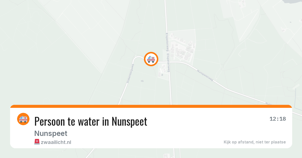 Persoon te water in Nunspeet — 12 aug 2026