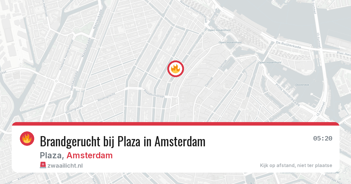 Brandgerucht bij Plaza in Amsterdam — 29 jan 2026