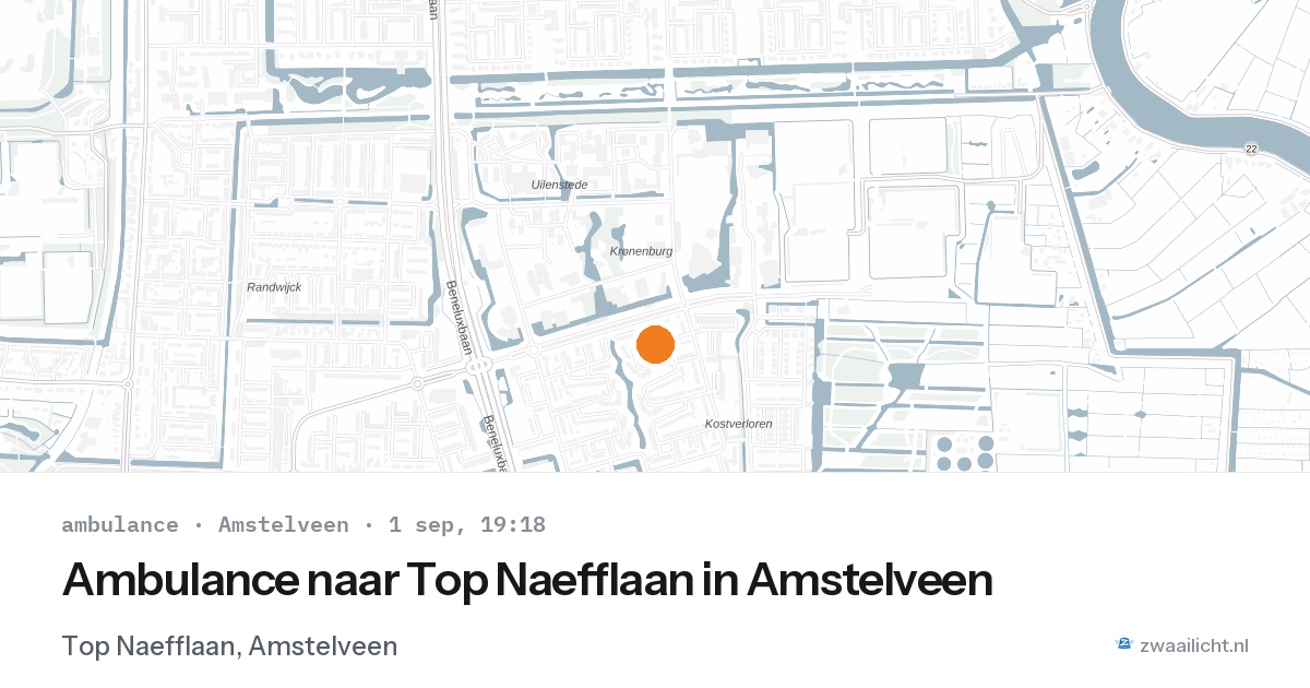 Ambulance naar Top Naefflaan in Amstelveen — 1 sep 2026