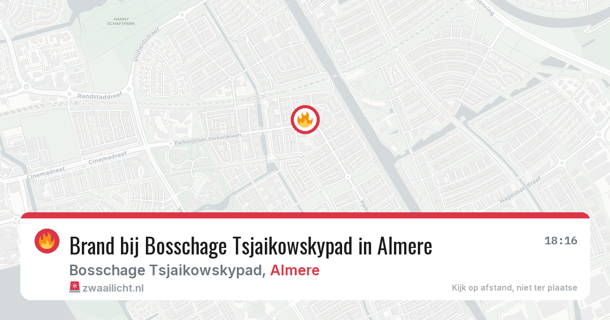 Brand bij Bosschage Tsjaikowskypad in Almere — 26 mei 2026