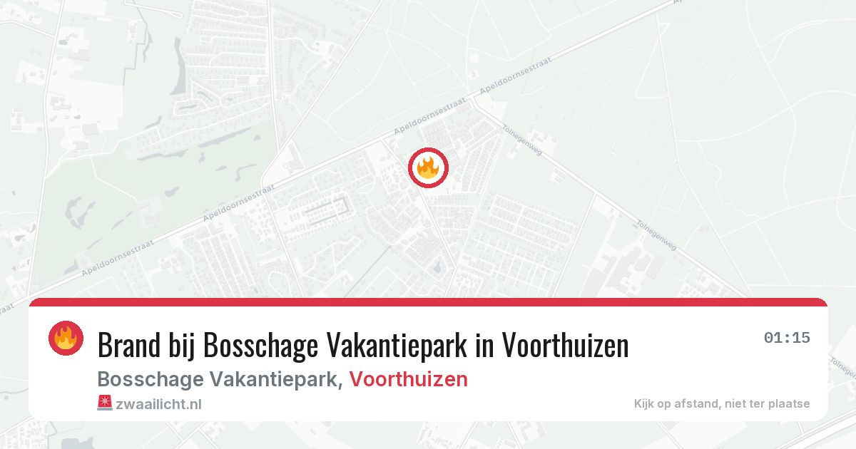 Brand bij Bosschage Vakantiepark in Voorthuizen — 5 aug 2026