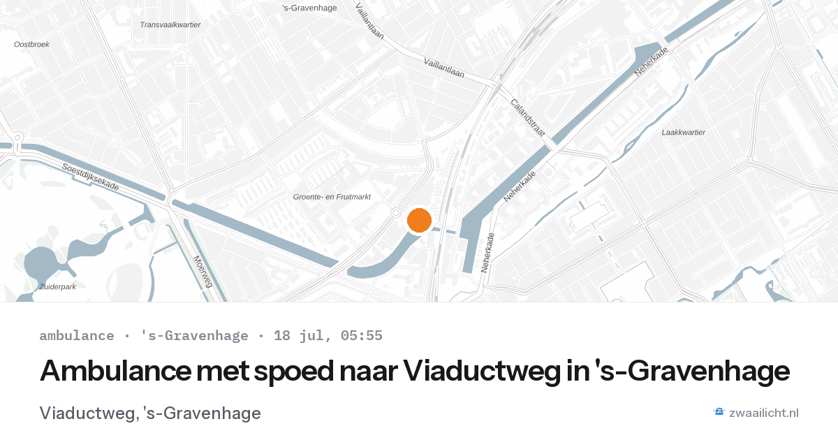Ambulance met spoed naar Viaductweg in 's-Gravenhage — 18 jul 2026