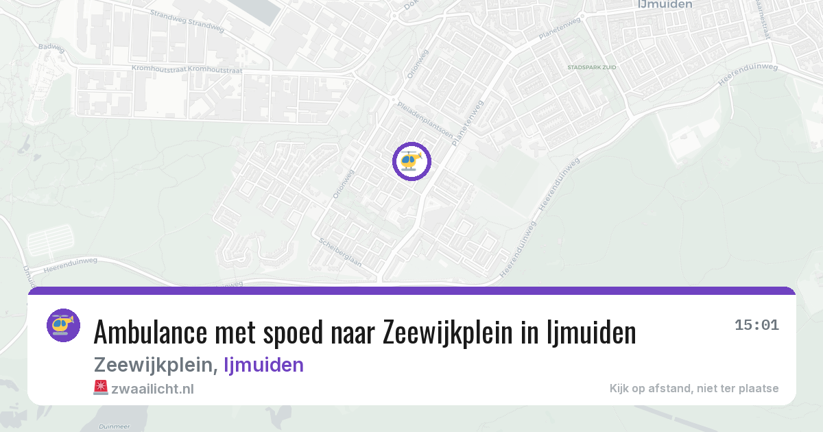 Ambulance met spoed naar Zeewijkplein in Ijmuiden — 8 mrt 2026