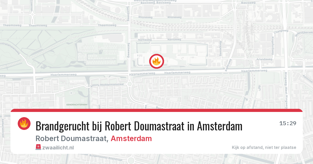 Brandgerucht bij Robert Doumastraat in Amsterdam — 31 mei 2026