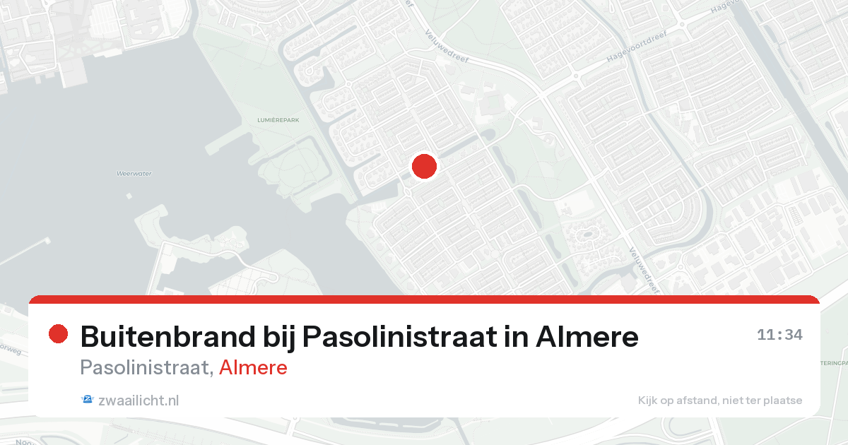 Buitenbrand bij Pasolinistraat in Almere — 15 aug 2026