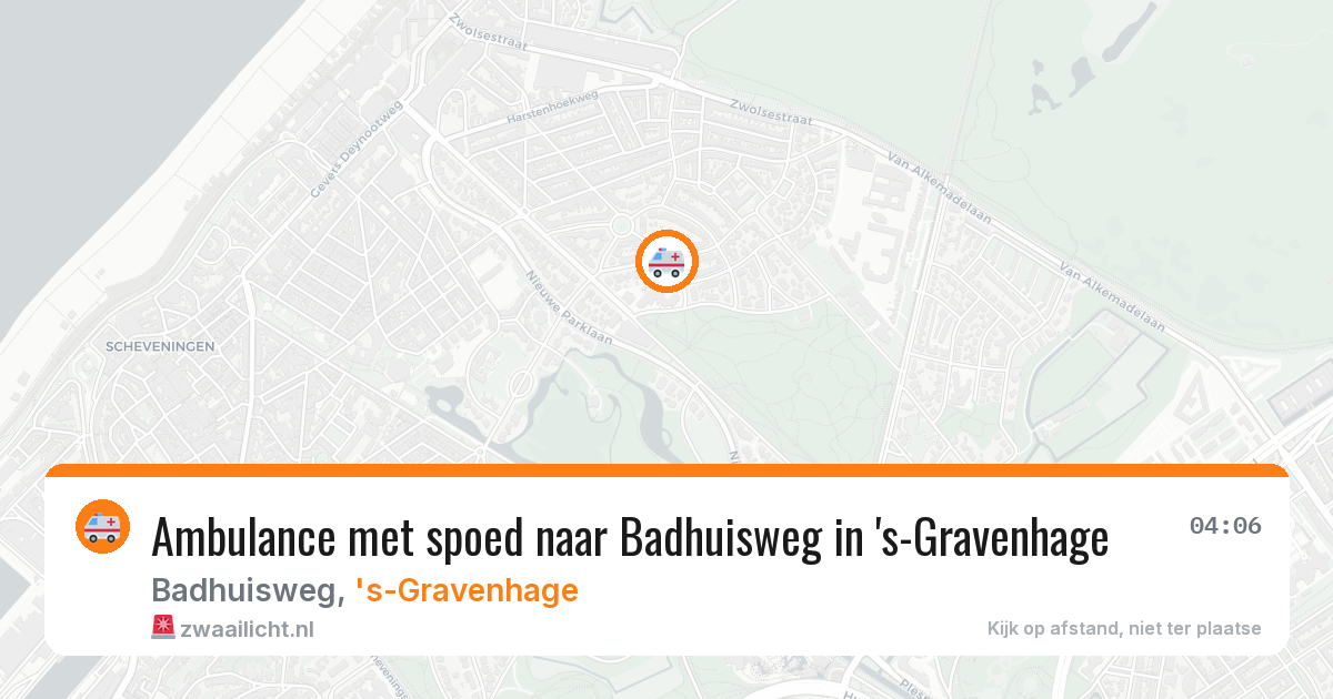 Ambulance met spoed naar Badhuisweg in 's-Gravenhage — 30 jun 2026