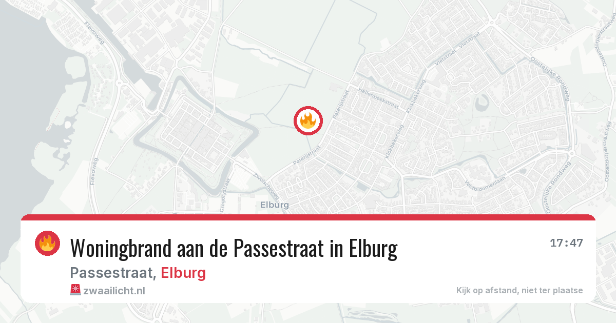 Woningbrand aan de Passestraat in Elburg — 28 mrt 2026