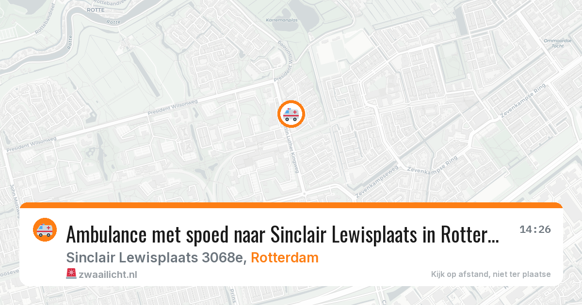 Ambulance met spoed naar Sinclair Lewisplaats in Rotterdam — 4 jun 2026
