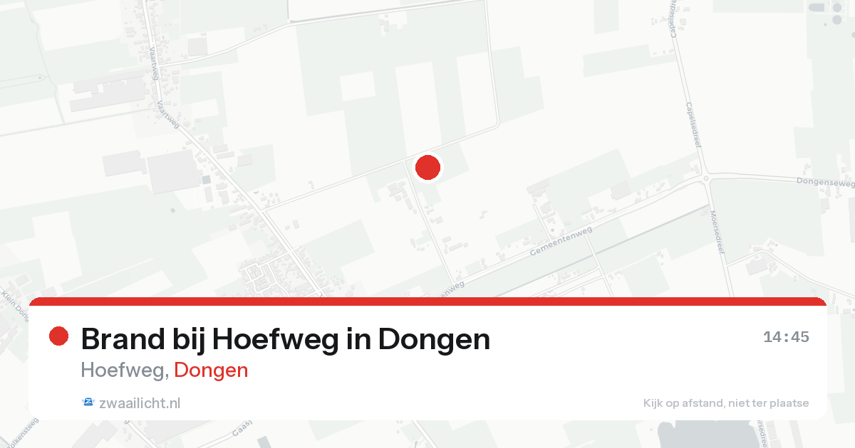 Brand bij Hoefweg in Dongen — 16 aug 2026
