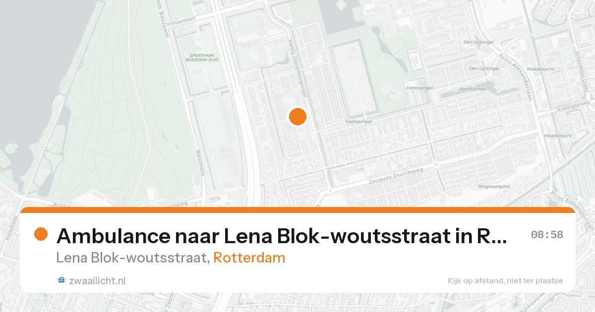Ambulance naar Lena Blok-woutsstraat in Rotterdam — 20 aug 2026