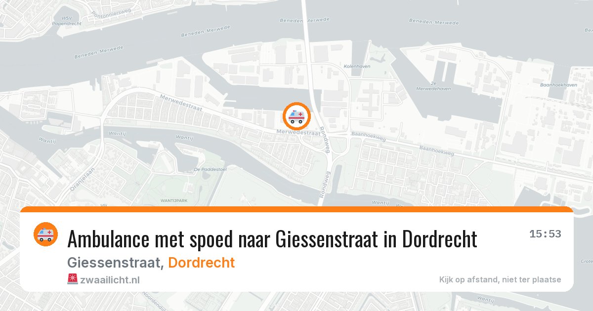Ambulance met spoed naar Giessenstraat in Dordrecht — 13 mei 2026