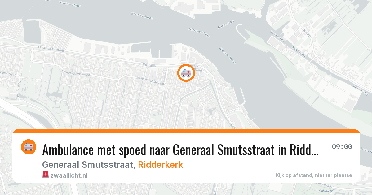 Ambulance met spoed naar Generaal Smutsstraat in Ridderkerk — 29 jan 2026