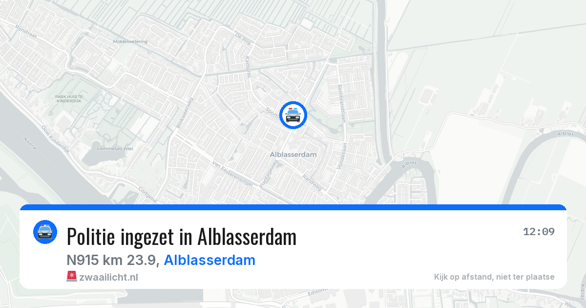 Politie ingezet in Alblasserdam — 11 mei 2026 | 🚨 Zwaailicht.nl