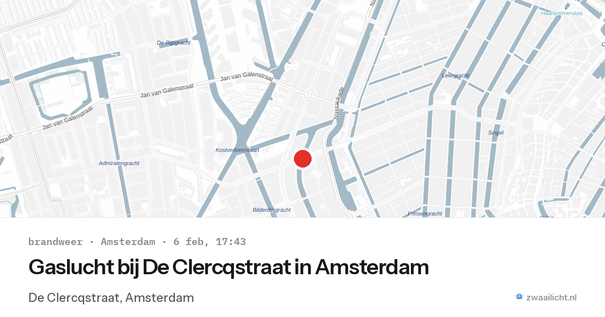 Gaslucht bij De Clercqstraat in Amsterdam — 6 feb 2026