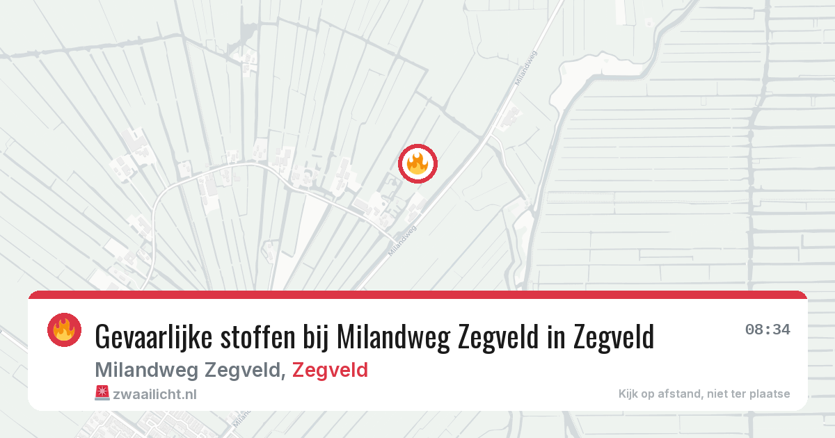 Gevaarlijke stoffen bij Milandweg Zegveld in Zegveld — 11 aug 2026