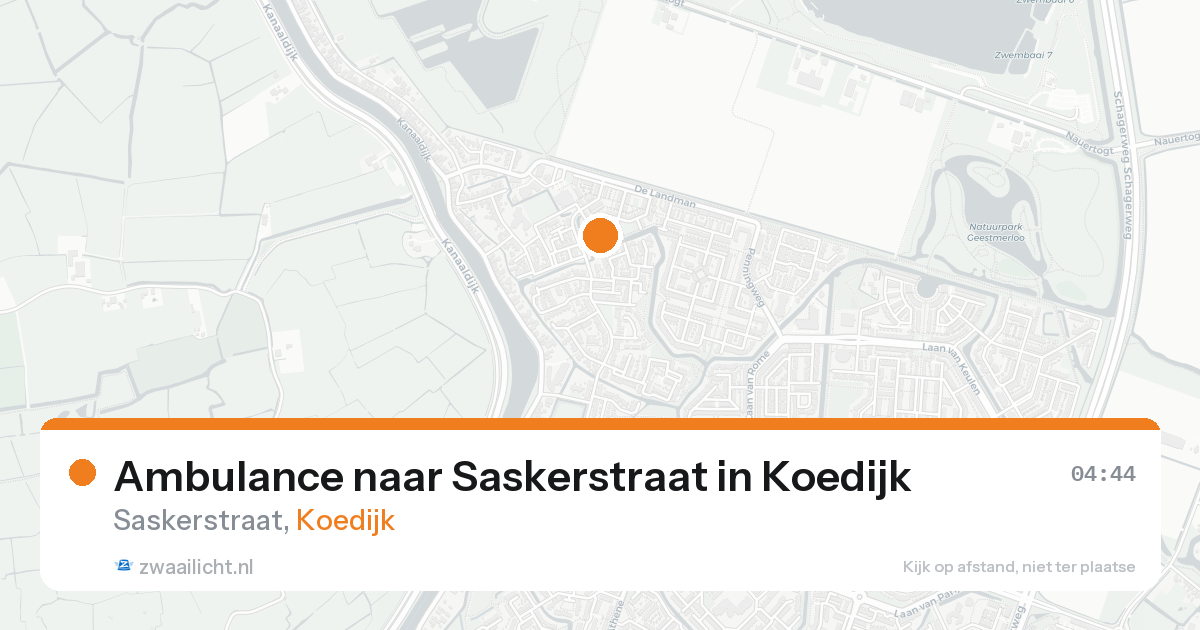 Ambulance naar Saskerstraat in Koedijk — 14 aug 2026