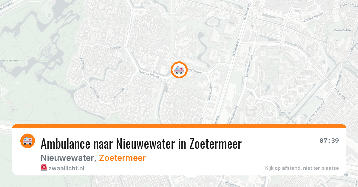 Ambulance naar Nieuwewater in Zoetermeer — 27 jun 2026