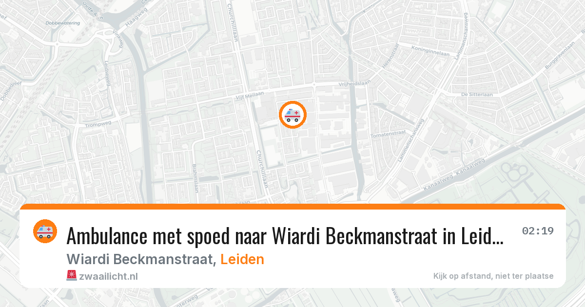 Ambulance met spoed naar Wiardi Beckmanstraat in Leiden — 10 aug 2026