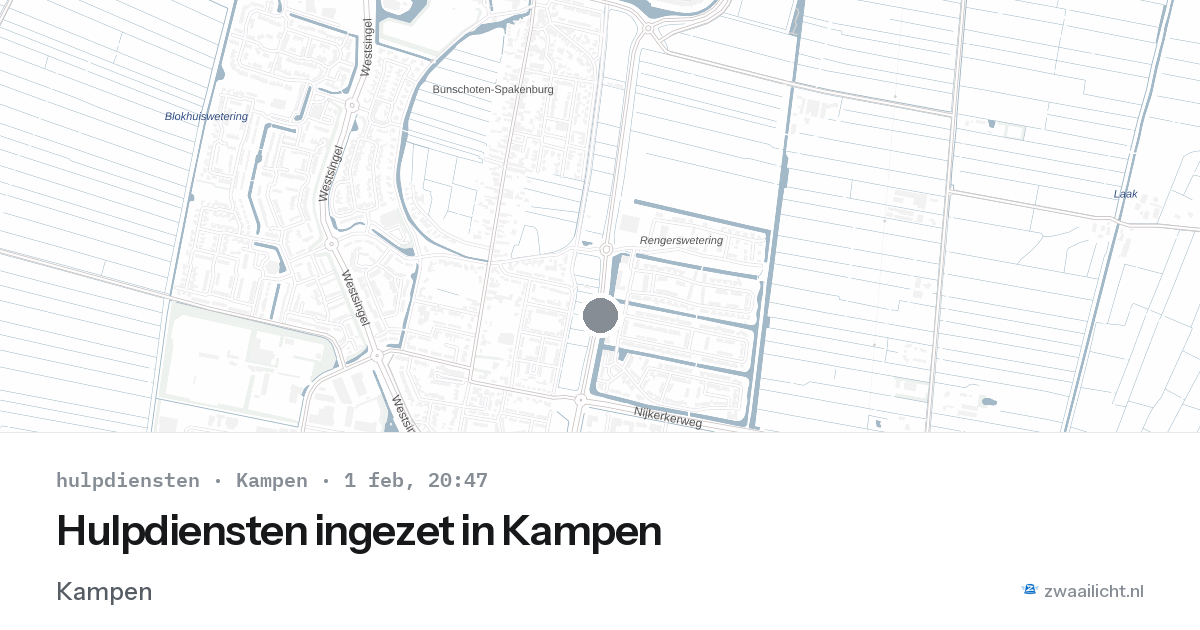 Hulpdiensten ingezet in Kampen — 1 feb 2026 | 🚨 Zwaailicht.nl
