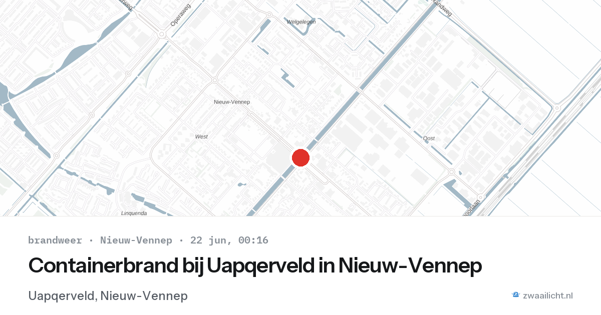Containerbrand bij Uapqerveld in Nieuw-Vennep — 21 jun 2026