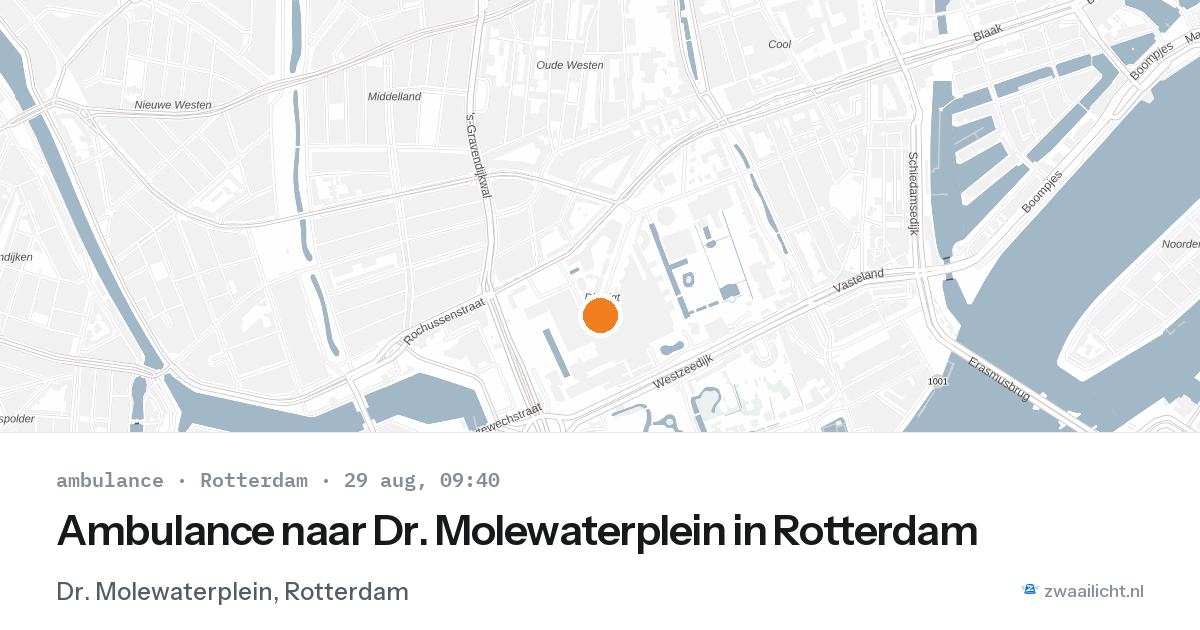 Ambulance naar Dr. Molewaterplein in Rotterdam — 29 aug 2026