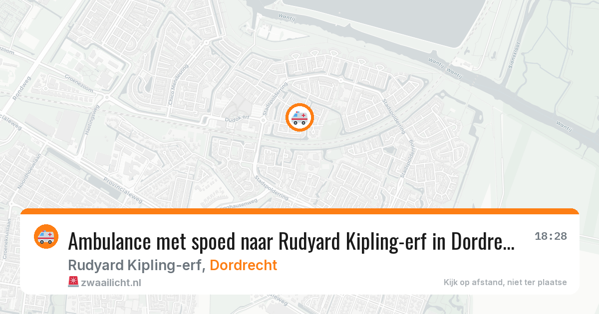 Ambulance met spoed naar Rudyard Kipling-erf in Dordrecht — 27 mei 2026