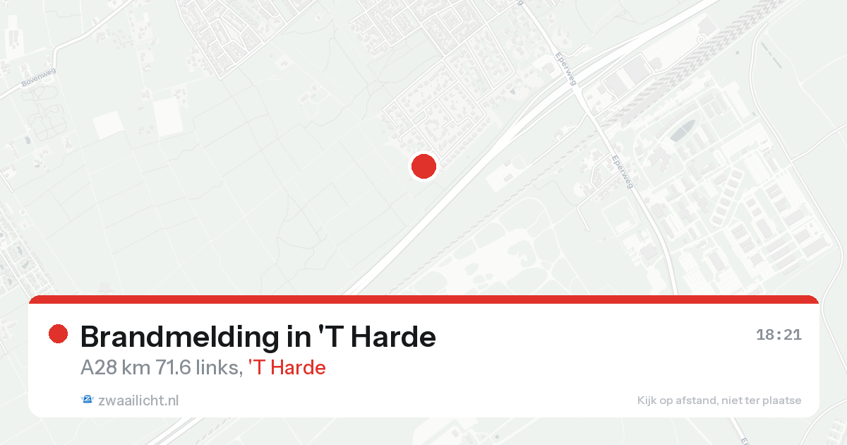Brandmelding in 'T Harde — 20 aug 2026