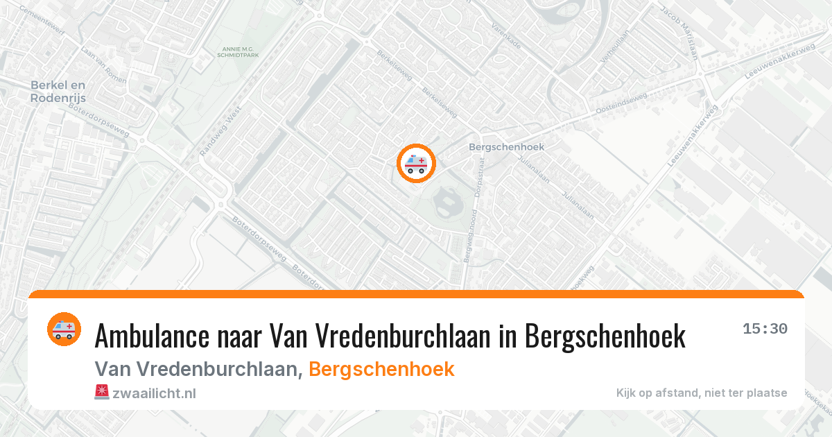 Ambulance naar Van Vredenburchlaan in Bergschenhoek — 18 mei 2026