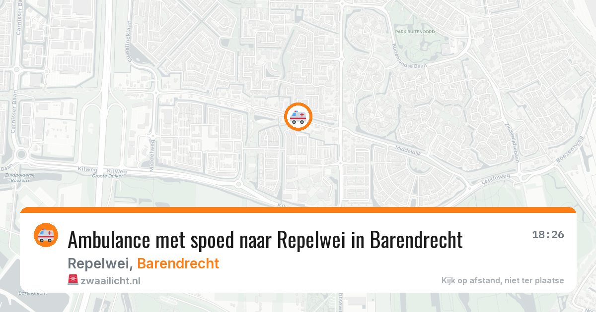 Ambulance met spoed naar Repelwei in Barendrecht — 13 aug 2026