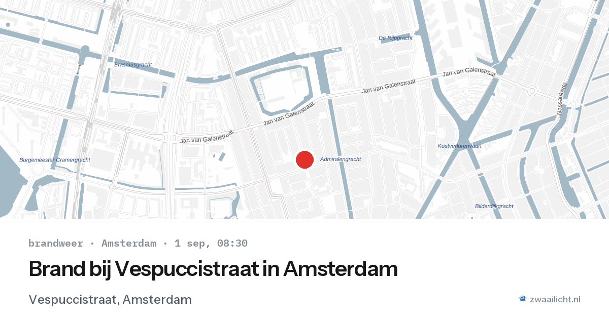 Brand bij Vespuccistraat in Amsterdam — 1 sep 2026