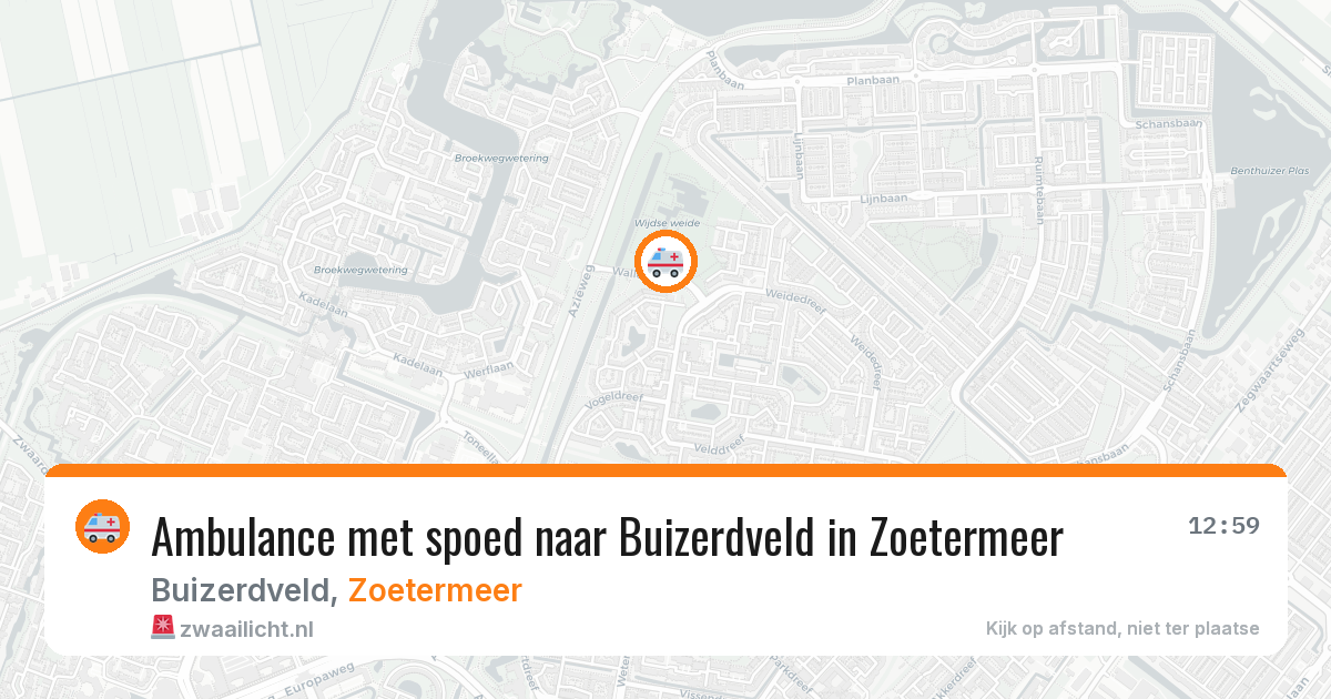 Ambulance met spoed naar Buizerdveld in Zoetermeer — 2 aug 2026
