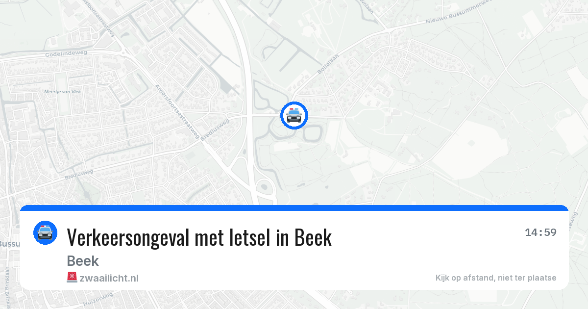Verkeersongeval met letsel in Beek — 11 jun 2026