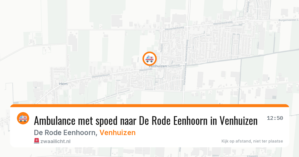 Ambulance met spoed naar De Rode Eenhoorn in Venhuizen — 8 mei 2026