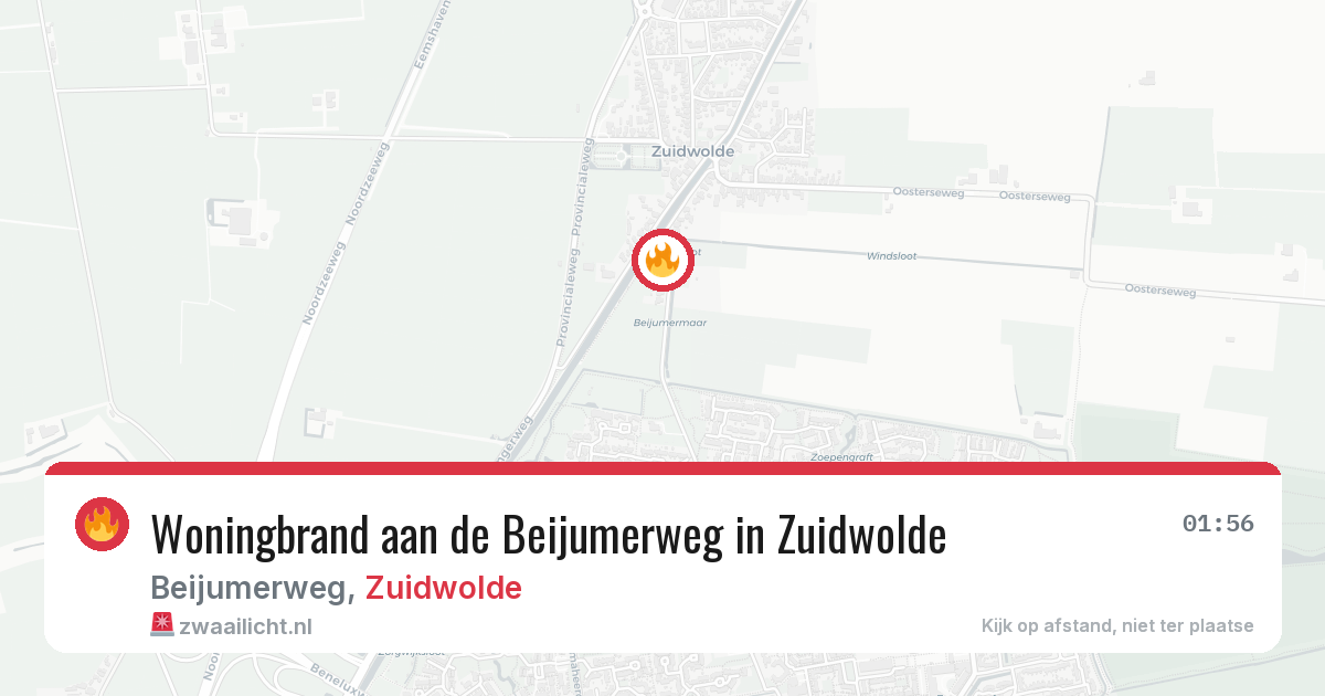 Woningbrand aan de Beijumerweg in Zuidwolde — 27 jun 2026