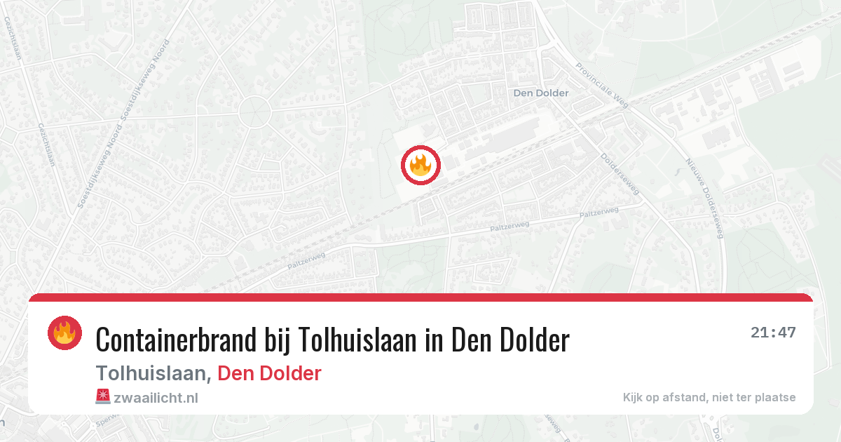 Containerbrand bij Tolhuislaan in Den Dolder — 30 mei 2026
