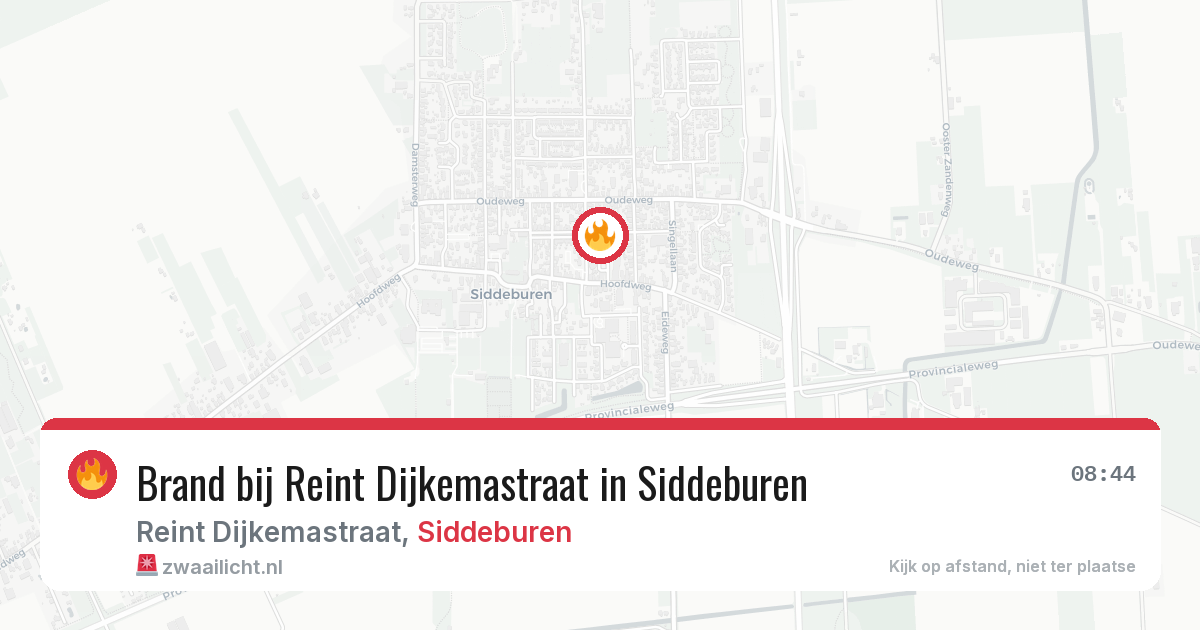 Brand bij Reint Dijkemastraat in Siddeburen — 16 jul 2026