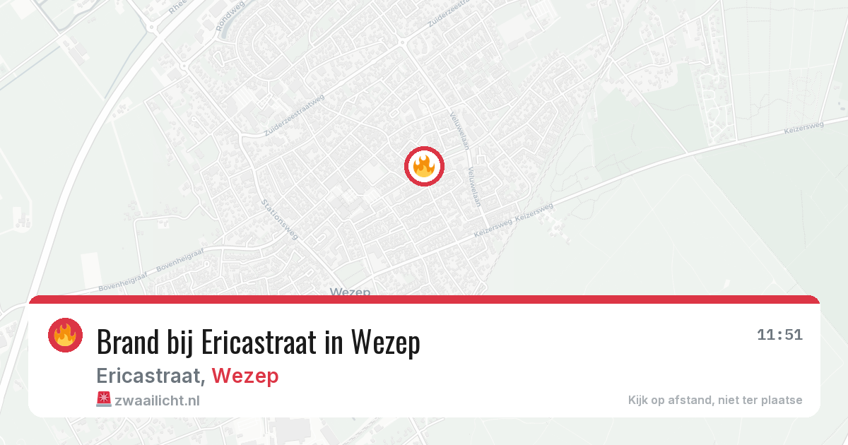 Brand bij Ericastraat in Wezep — 4 aug 2026