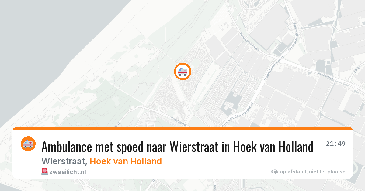 Ambulance met spoed naar Wierstraat in Hoek van Holland — 12 aug 2026