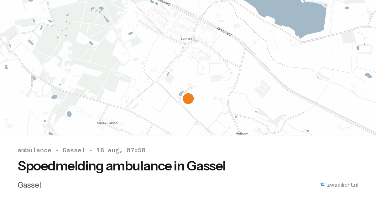 Spoedmelding ambulance in Gassel — 18 aug 2026